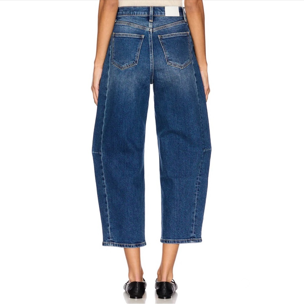 Pistola Eli High Rise Barrel Leg Jeans Women’s Size 30 Augustus Blue Rigid - Picture 3 of 10